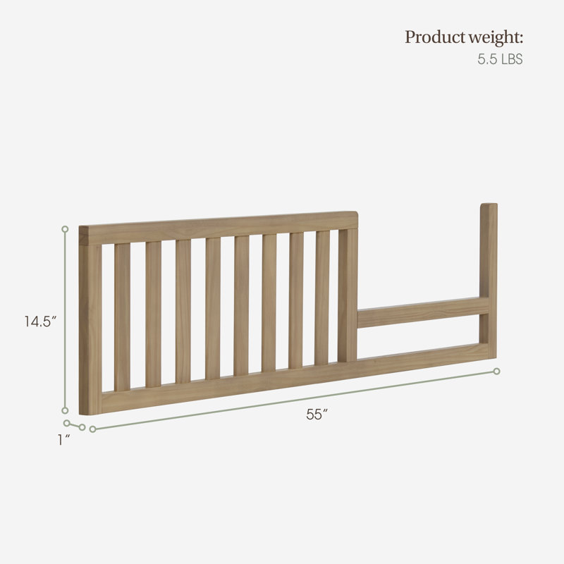 Barrière de sécurité pour lit de bébé convertible Evolur I Assemblage complet I Qualité durable, Alpine Oak
