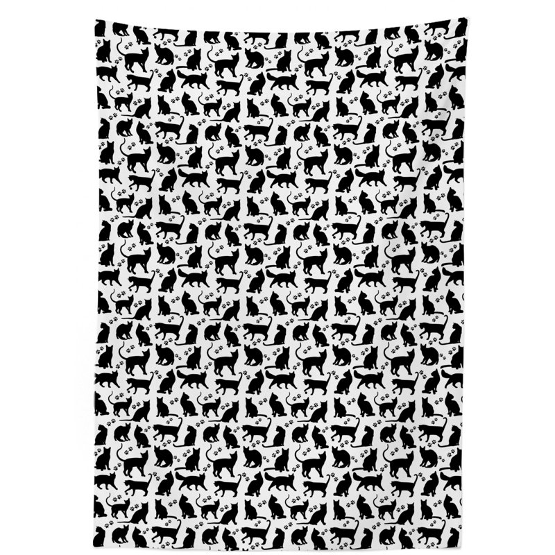 Cat Geometric Tablecloth, 84" L x 60" W