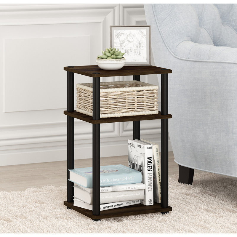 Ensemble de tables de bout avec rangement Colwyn, Noyer colombien, Noir, 1