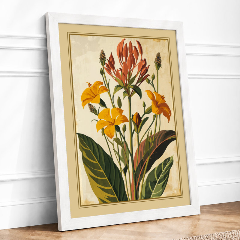 Protea Study Botanical - Framed Print, A3 - 42.0 x 29.7 cm, White