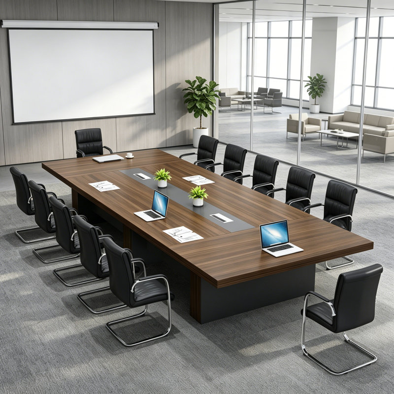Table de conférence Searfoss, Brown, 29.53" H x 137.8" L x 59.06" D
