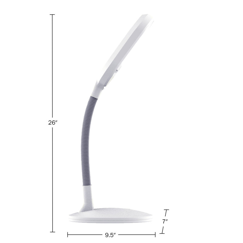 White Adjustable LED Desk Lamp with Touch Dimmer
