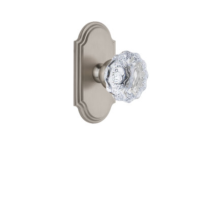 Grandeur Arc Plate Privacy with Fontainebleau Crystal Door Knob