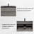36 Inch Cement Grey Floating Bathroom Vanity With Resin & Quartz Sand Top