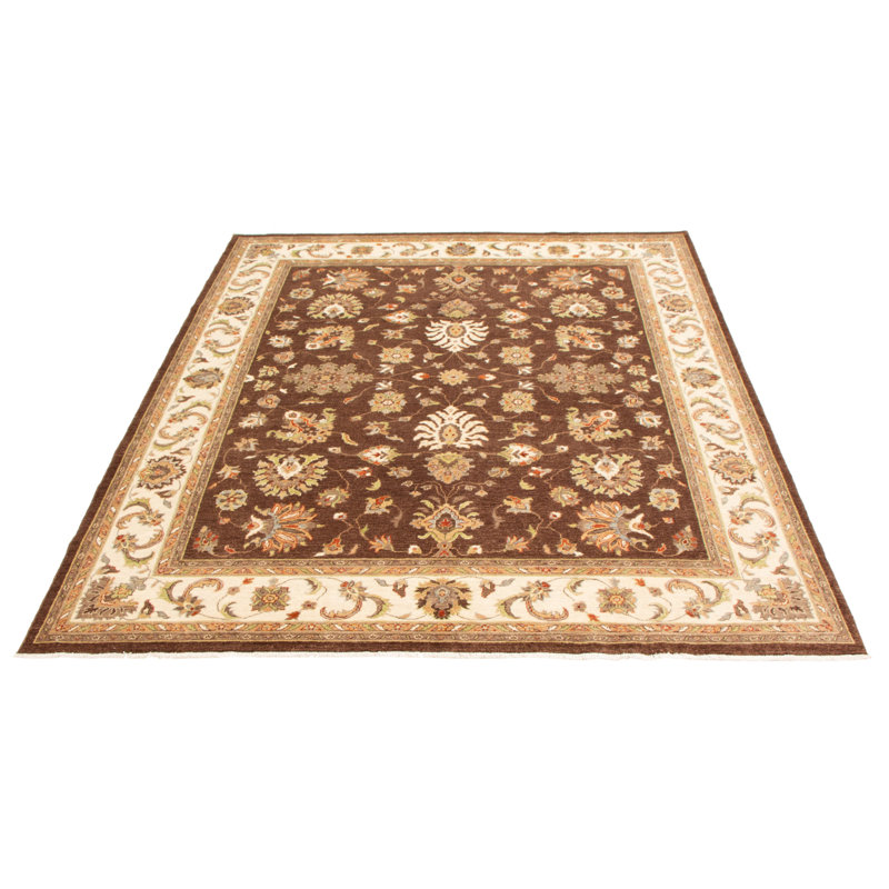 Tapis brun foncé Peshawar Oushak 8 pi 3 po x 9 pi 10 po