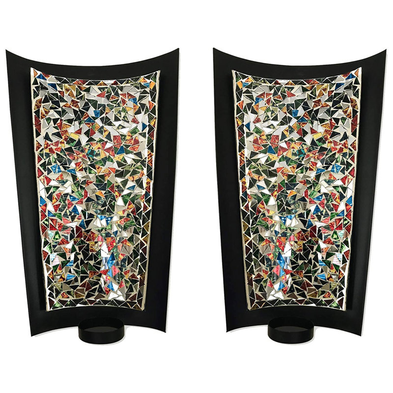 Wall Wall Sconce, 12" H x 6" W x 3" D, Gemstone Rainbow