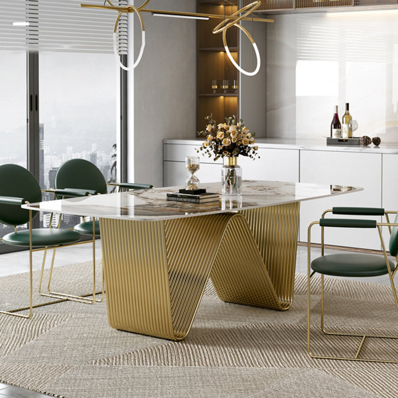 8 - Person Pedestal Base Dining Set, 29.53" H x 70.87" L x 35.43" D