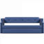 Upholstered Platform Daybed, Versatile Small Space Guest Room Furniture, Classic Blue Linen Twin Size With Pull Out Trundle