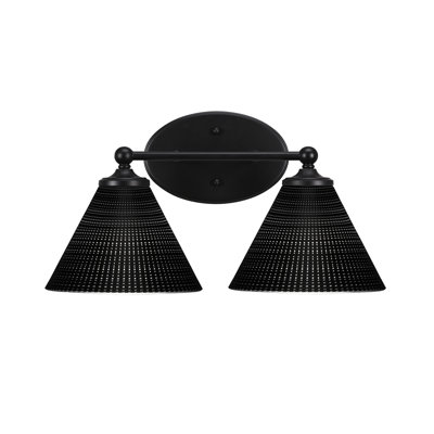 Barre d'éclairage de salle de bain Aitkens avec verre noir mat 7 po