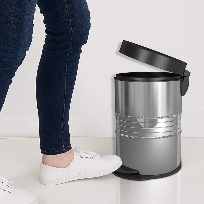 Steel Open Waste Basket - 1.1 Gallons
