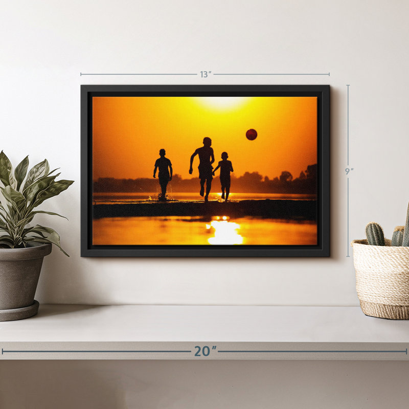 Impression sur toile Sunset Beach Soccer, H 9 po x l 13 po