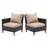 Patio Wicker Sectional Loveseat with Cushions