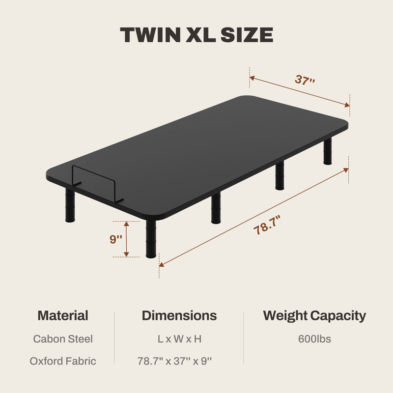 Boltz Adjustable Bed with Wired Remote and Quiet Durable Motor, Twin XL