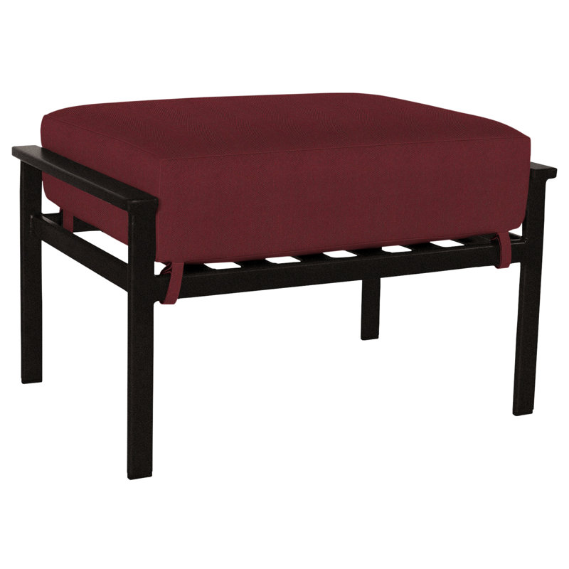Marin Outdoor Ottoman, Carbon Black, Sahara Cafe