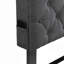Base de lit tapissier grand format avec tête de lit moderne en tissu capitonné, ports USB, station de charge pratique, deux poches latérales, ne nécessite pas de sommier, gris foncé-122511093-122511095