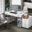 Steel Computer Desk with Built-In Electrical Outlet-109342912-109342917