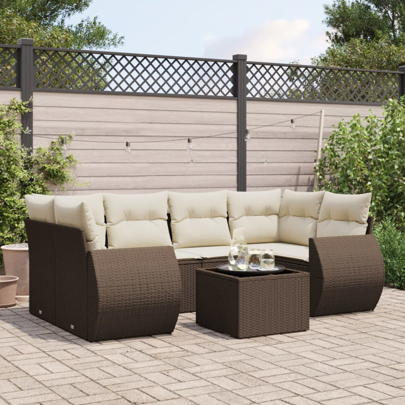 Ensemble de canapé de jardin modulaire en rotin PE 7 pièces Vidaxl
