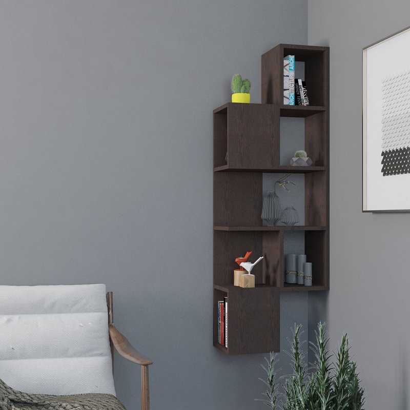 Tablette décorative 5 pièces Abdifatah, Wengé