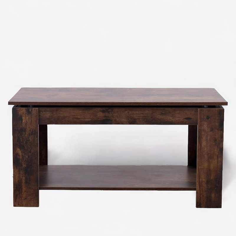 Barrymore Lift Top Coffee Table with Storage Hidden Compartments and Shelf Living Room Furniture, Dark Brown