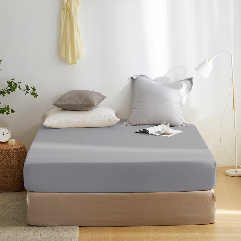 Super Soft Microfiber Deep Pocket Fitted Sheet, Grey, Super King (6')