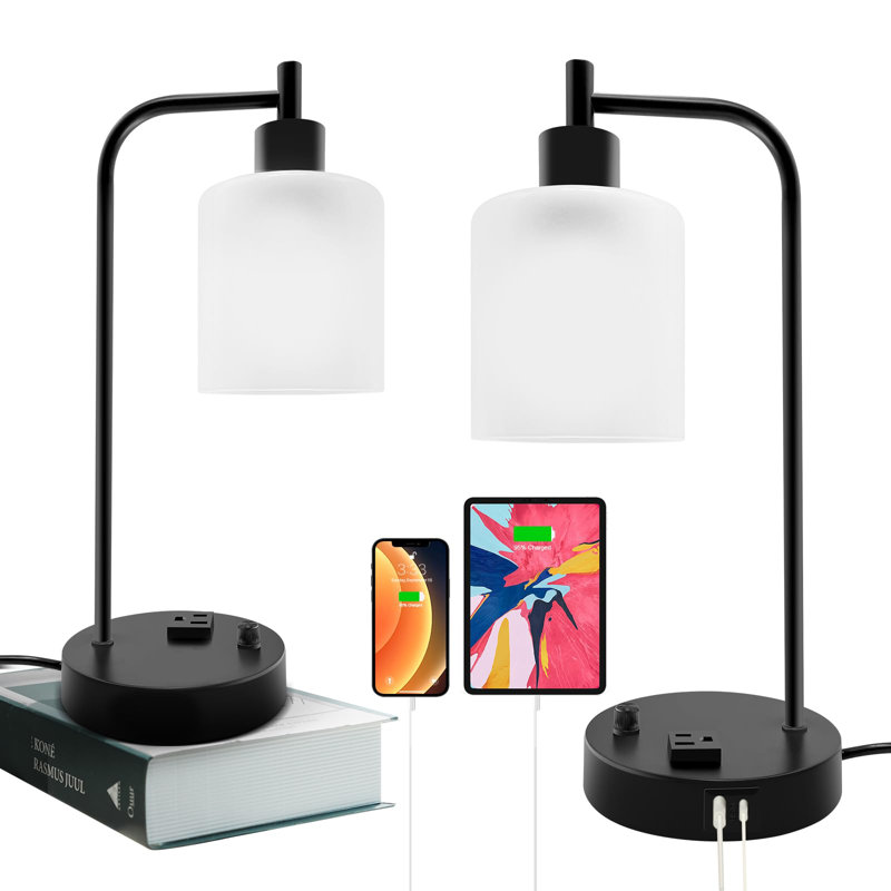 Lampe de bureau en aluminium Waligore, Noir
