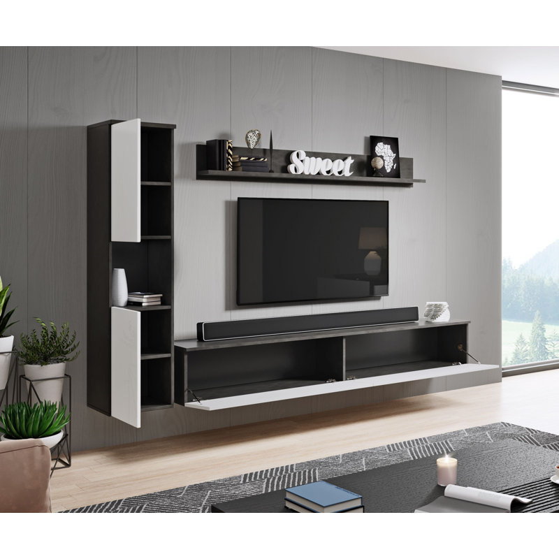 Linnis Unfinished Entertainment Centre for TVs up to 88", Matera/White