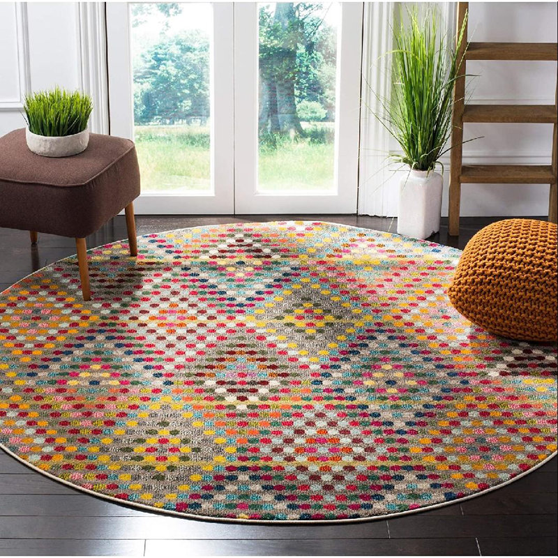 Monaco Performance Geometric Rug, Round 6'7"