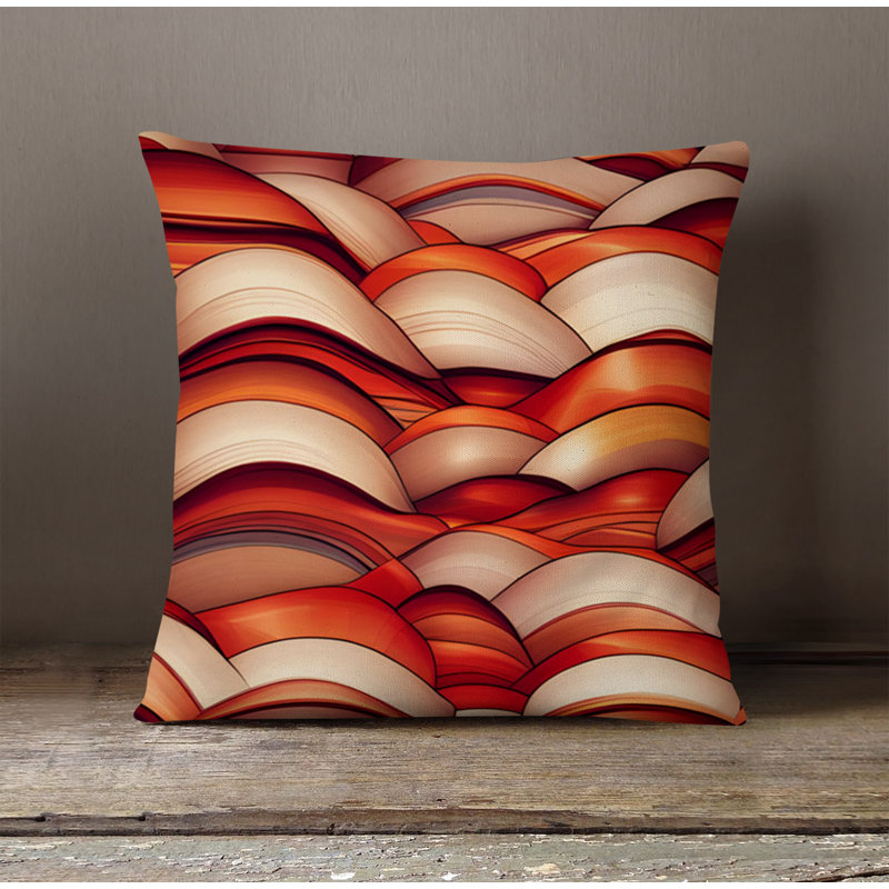 Throw Pillow With Insert, Red Abstract 14, 18"H x 18"W