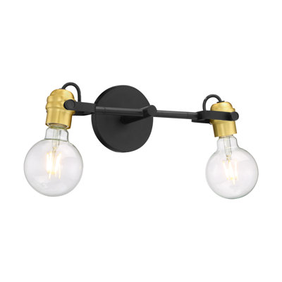Éclairage pour salle de bain noir à intensité variable 2 lumières Nesmith