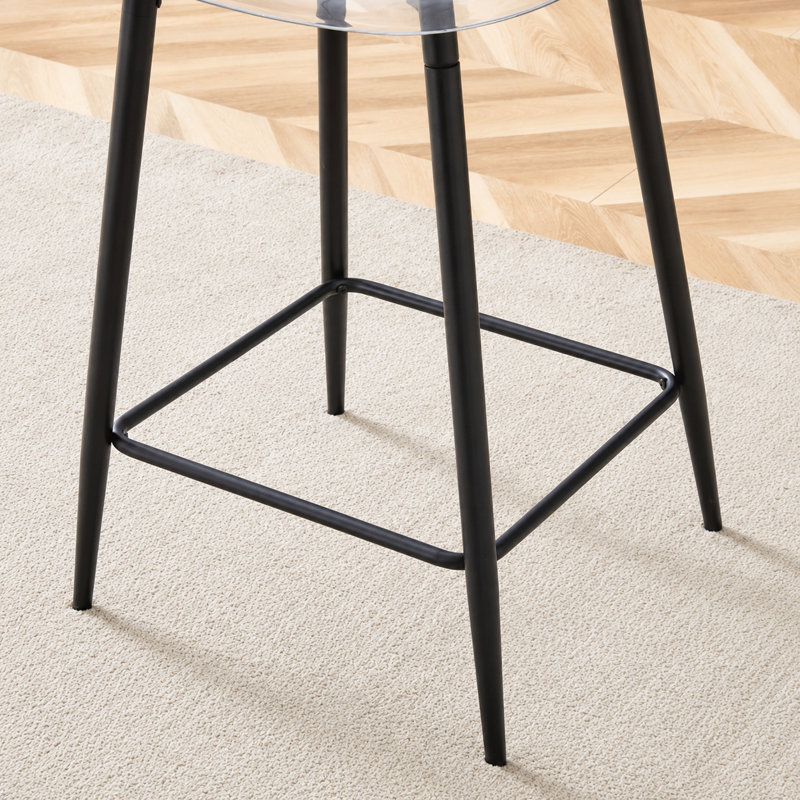 Tabourets de bar modernes de 25,5 po de hauteur comptoir en acrylique transparent avec structure en métal et repose-pieds, 4