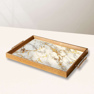 Elegant Glass Serving Tray, 19.7 x 11.4 x 1.4 inches | 100% High-Quality Glass | Perfect for Entertaining & Serving | Stylish and Functional Design for Home & Parties | Durable and Easy to Clean