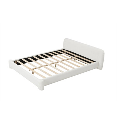 Cozy White Bouce Upholstered Bed - A Dreamy Addition to Your Bedroom, KING