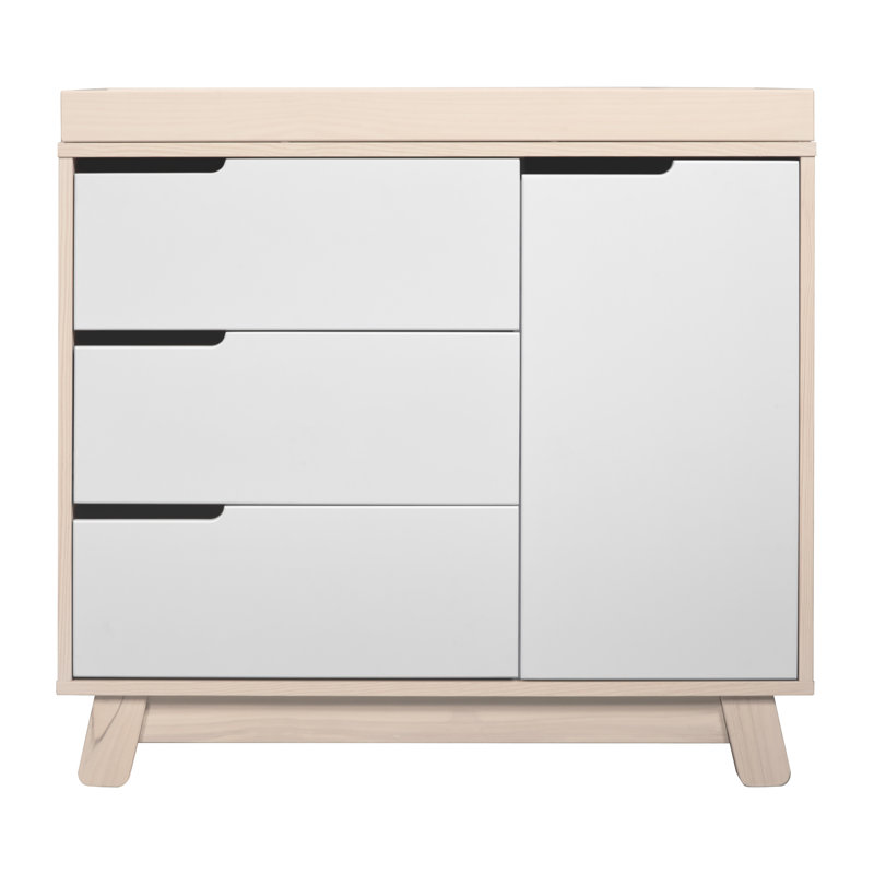 Hudson 3-in-1 Convertible Nursery Furniture Set, Washed Natural - White/Washed Natural