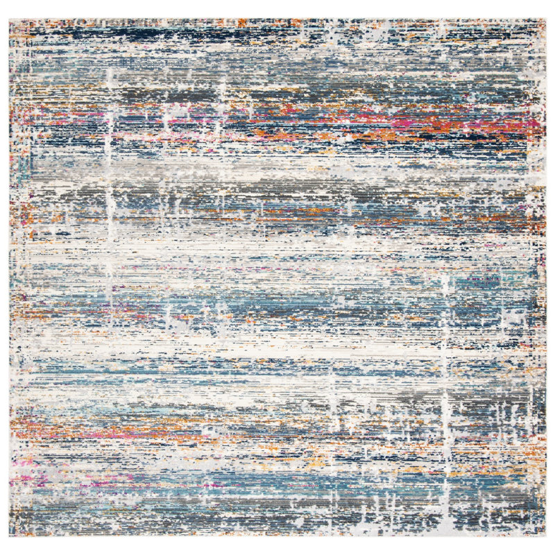 Kempson Performance Abstract Rug, Square 6'7"