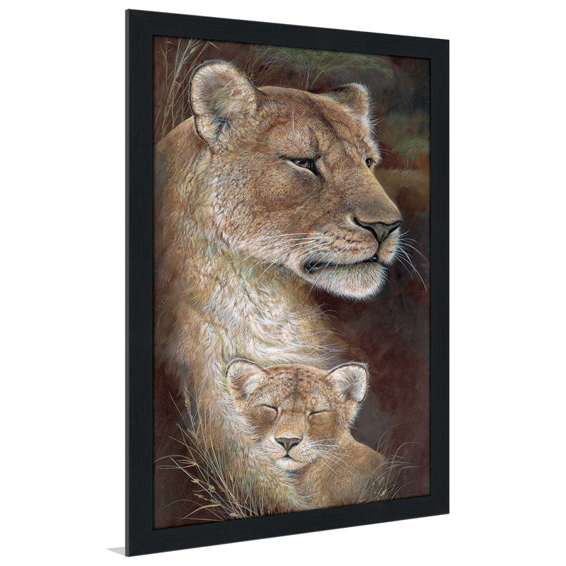 « fiers maman », reproduction de peinture à l’huile encadrée, H 51,5 po x l 35,5 po x P 0,75 po