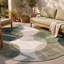 Tapis Vale2 Modern Circles géométrique vert gris blanc, lavable à la machine, antidérapant, à poils courts, pour l'intérieur et l'extérieur, adapté aux animaux domestiques, idéal pour le salon, la chambre, la salle à manger, l'entrée, le corridor ou le bureau.-794917812