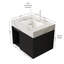 Ensemble meuble-lavabo suspendu EIDEN 61 cm + TOBI 66 cm, avec rangement intégré, comptoir en pierre frittée blanc Carrara, lavabo en céramique, 1 trou pré-percé pour robinetterie, robinetterie et bonde non inclus, couleur noir-1517936382-1517936381-1517936368
