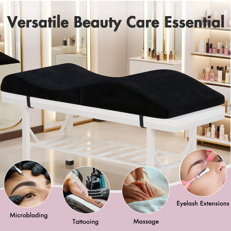 Surmatelas ergonomique, coussin de mousse de massage courbée et pliable pour le salon, Black