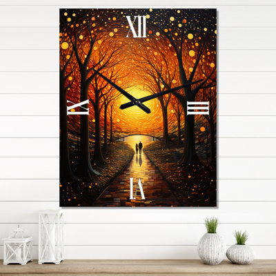 Tunnel Radiant Pathway Pointillism I - Horloge murale Paysages