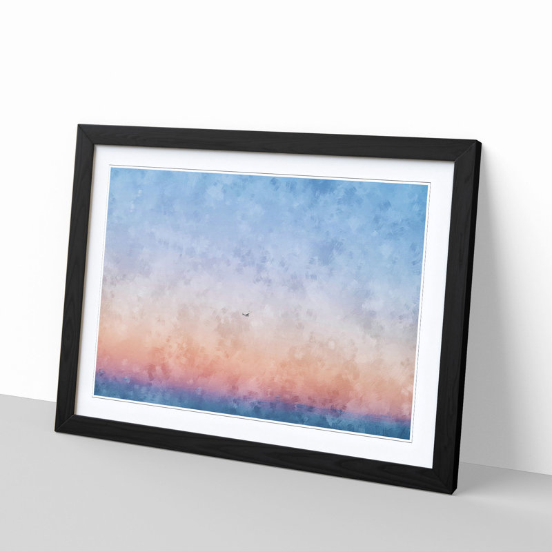 Airplane Over Florida - Single Picture Frame Painting on MDF, Black, 24cm H x 33cm W x 2cm D