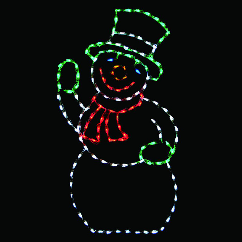Présentoir lumineux à del bonhomme de neige