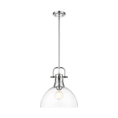 Luminaire suspendu 1 lumière avec tige Marell en verre transparent