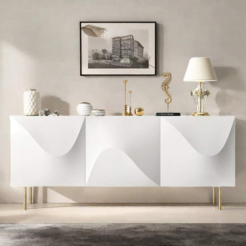 Buffet haut de gamme à grande capacité, Blanc, H 33,46 po x l 70,87 po x P 17,72 po