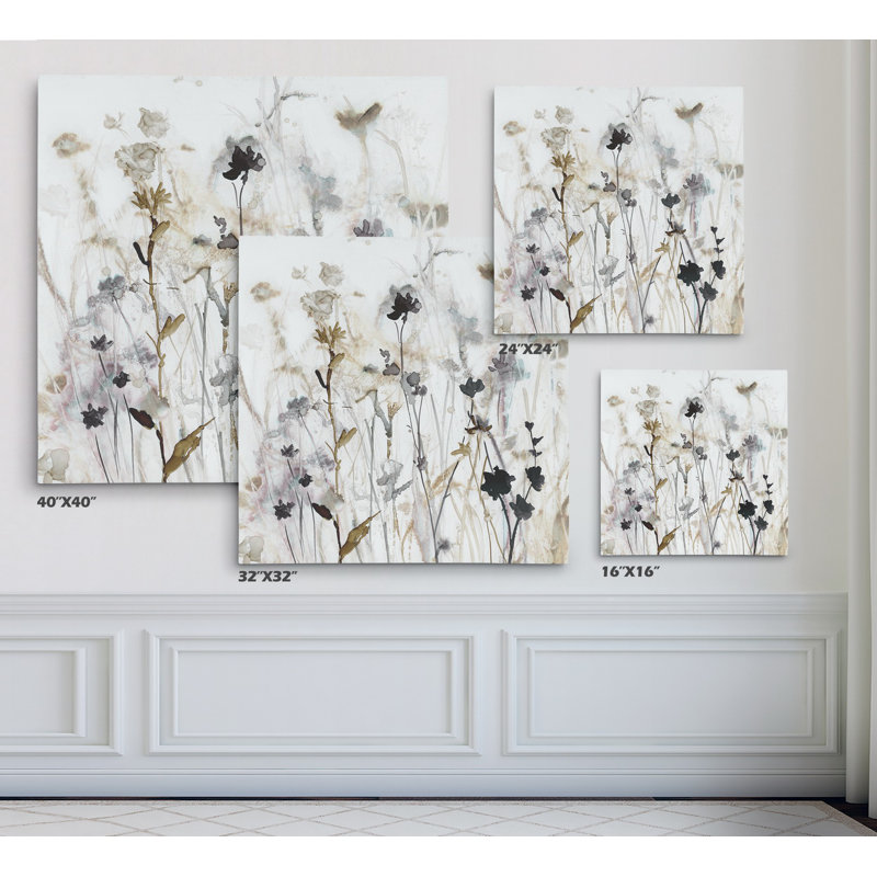 « Wildflower Mist I » - peinture, 40 po x 40 po, Toile tendue, Sans cadre