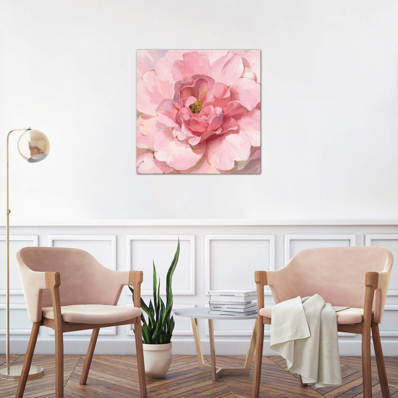 Blushing Peony by Danhui Nai - Wrapped Canvas Painting, 45.72 cm H x 45.72 cm W x 1.91 cm D