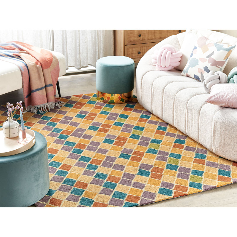 Fournier Geometric Wool Hand Woven Area Rug, Rectangle 200 x 200cm