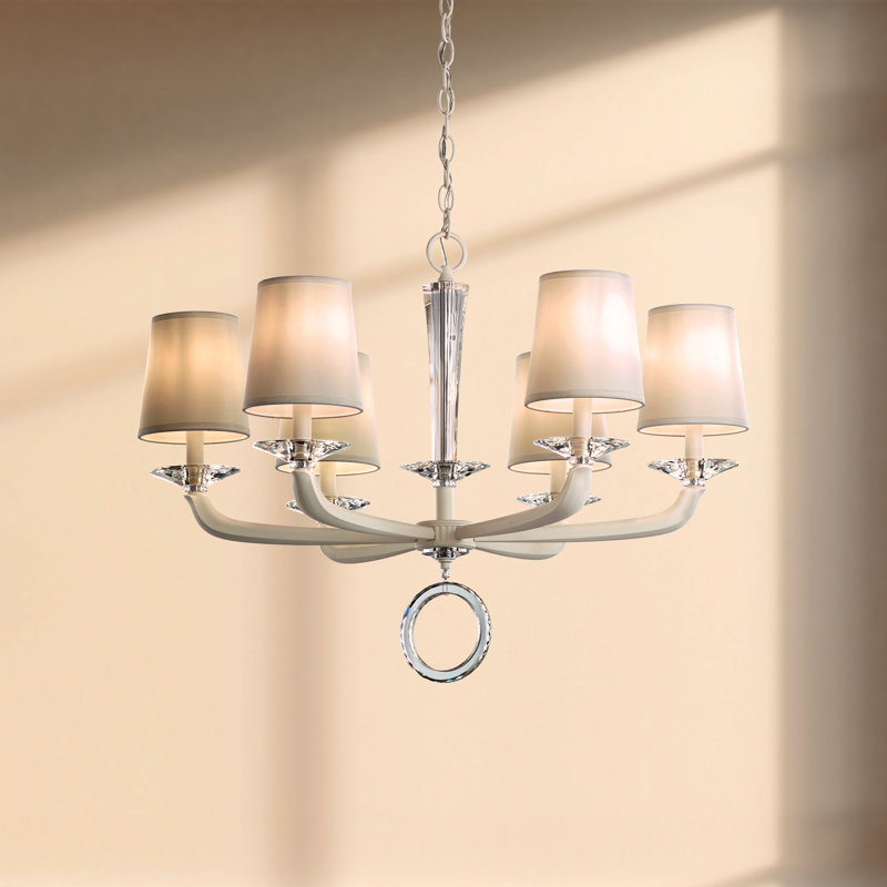 Emilea 6 - Light Glass Chandelier, White