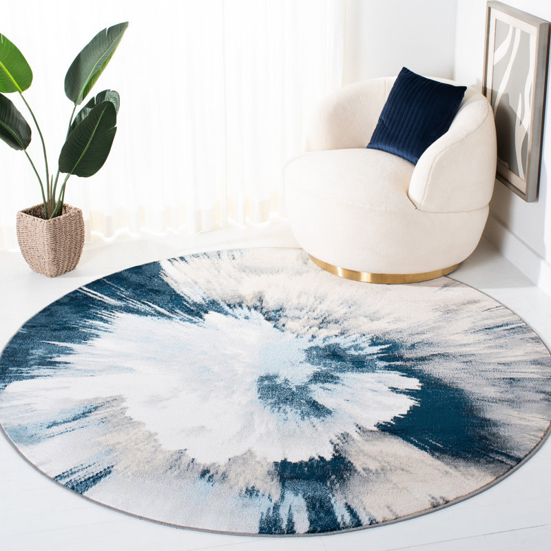 Algonac Performance Abstract Rug, Round 6'7"
