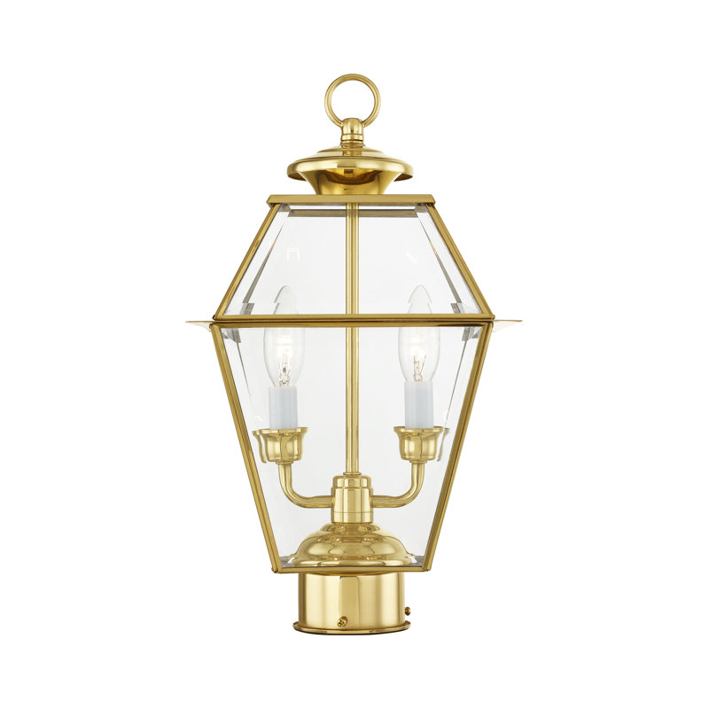 Tête de lanterne câblée à 1 lumière H 16,5 po Arelene, Laiton poli