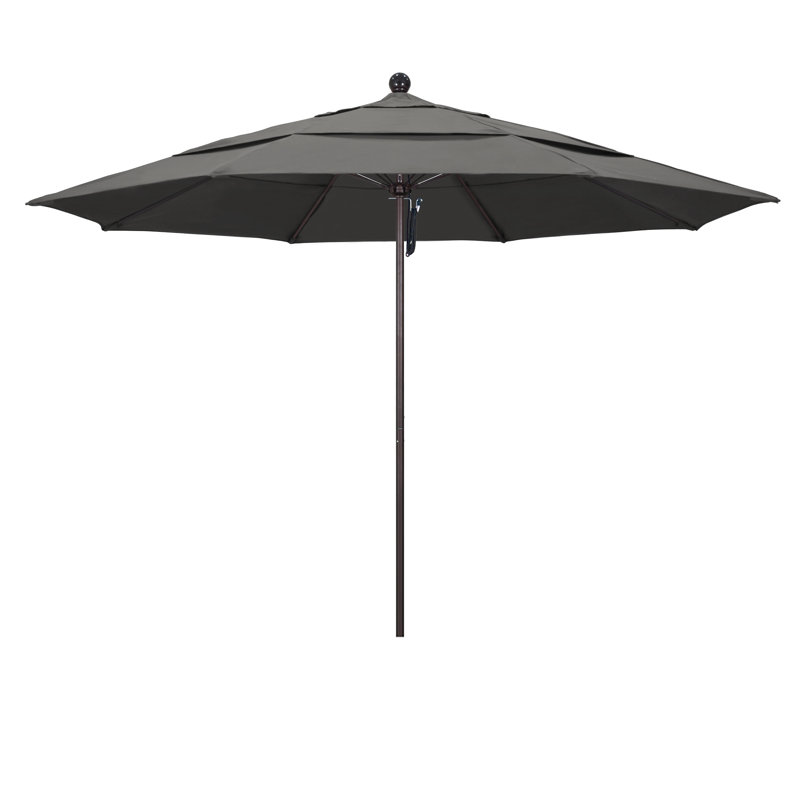 Parasol de marché 11 pi Silva, Bronze, Toile gris anthracite Sunbrella®